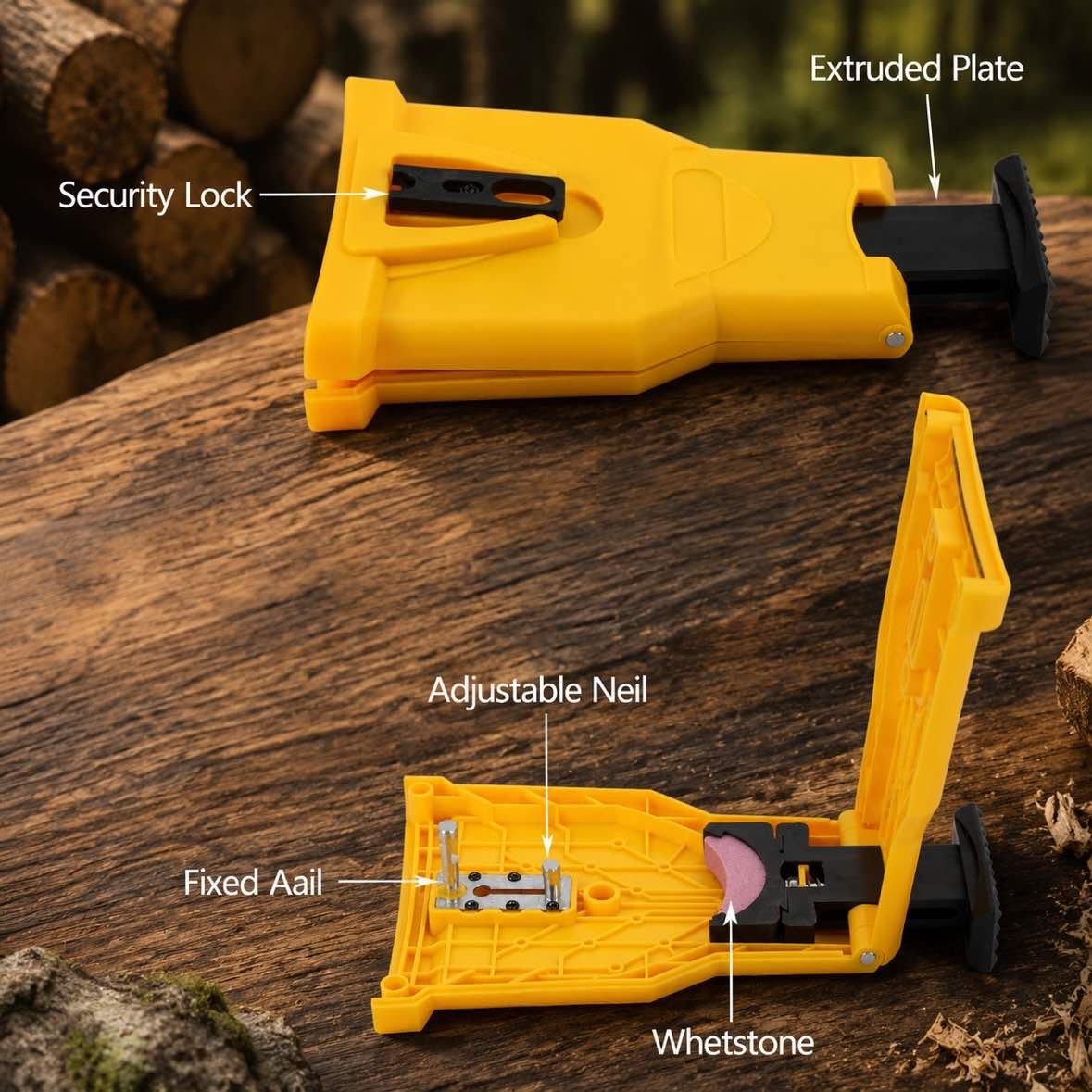 🪵🪓 Portable Chainsaw Sharpener Kit – Fast On-Saw Sharpening with Spare Whetstone