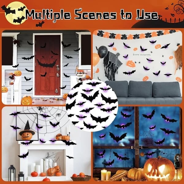 🦇 Limited-Time Halloween Sale 49% OFF –  3D Bat Light Design LED Decorations