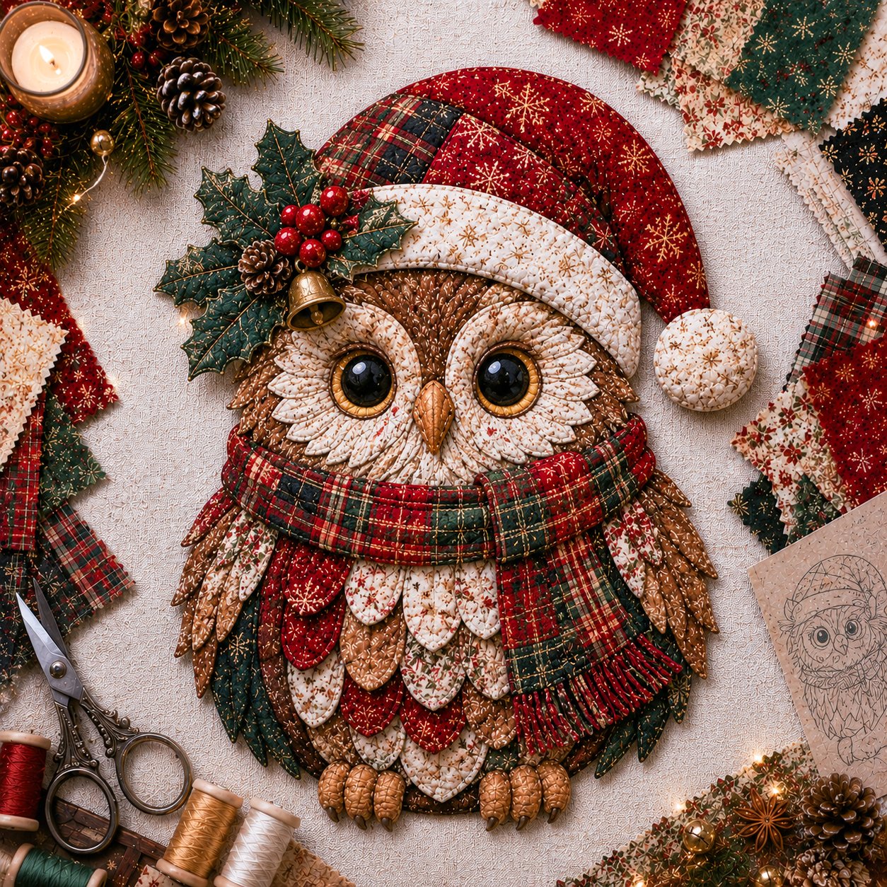 🔥🎅🎄 Christmas Patchwork Fabric DIY Decor Kit – Beautiful Handmade Décor, No Experience Needed