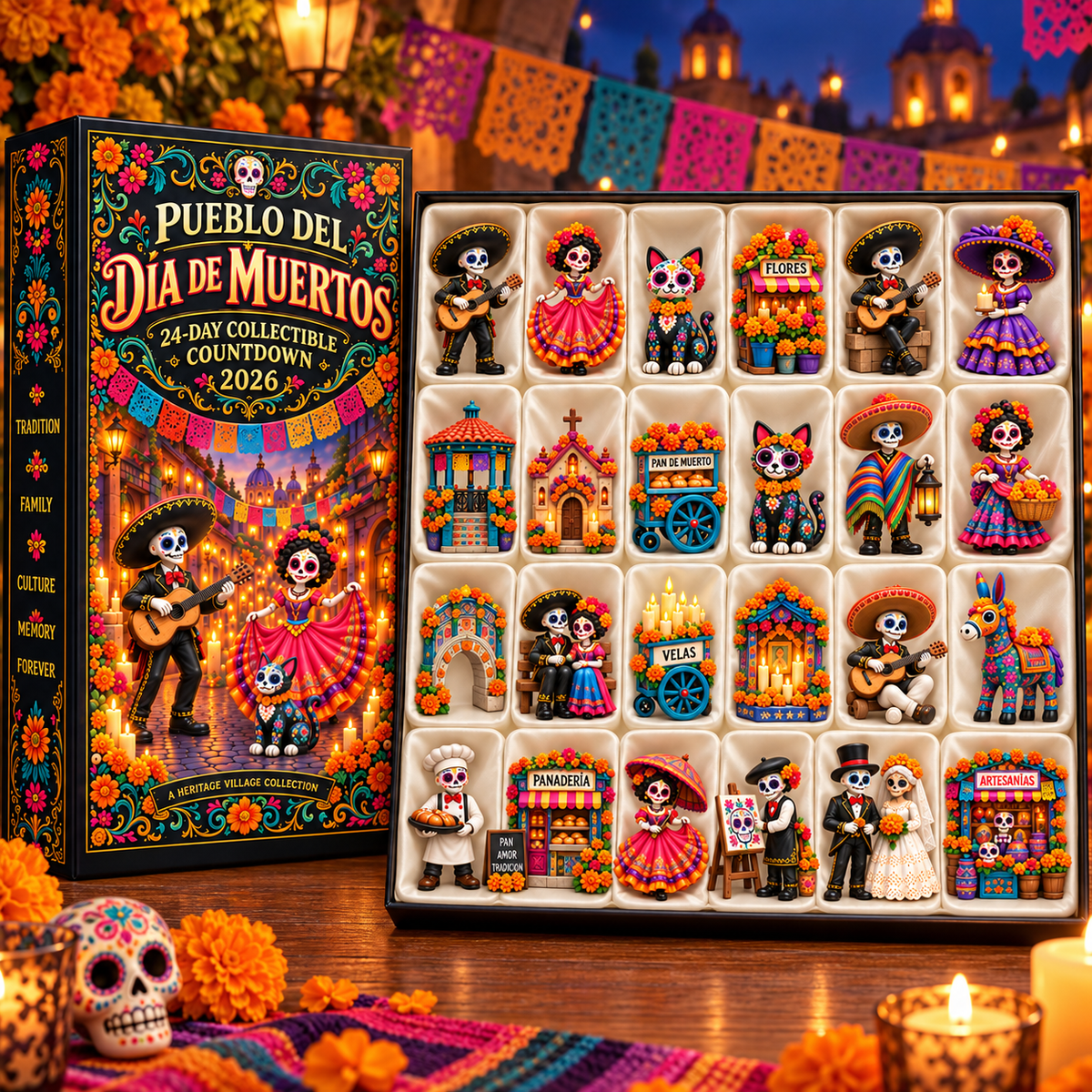 💀 Pueblo del Día de Muertos 2026 – 24 Days of Color, Memory & Tradition 🌼🕯️