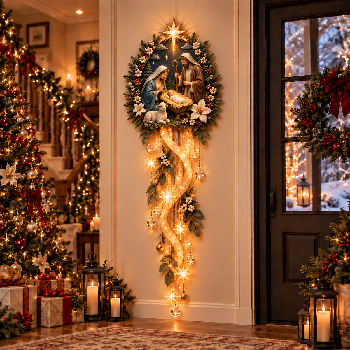🎄 The Star Above Bethlehem | Glowing Nativity Wall Décor