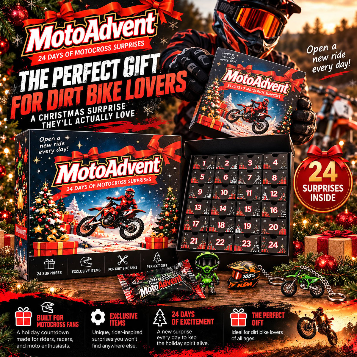 🏁 🏍️2026 Motocross 24-Day Advent Calendar – 24 Days of Dirt Bike Surprises