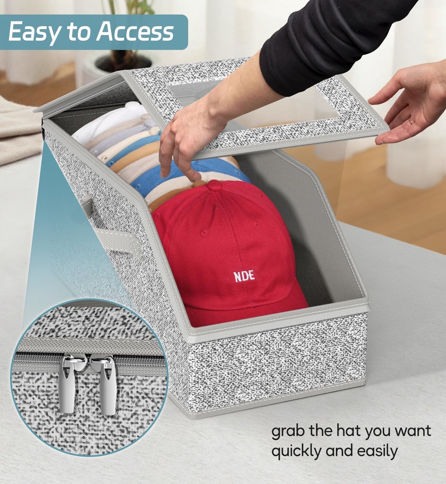 🧢 Stackable Hat Storage Box for 12 Baseball Caps