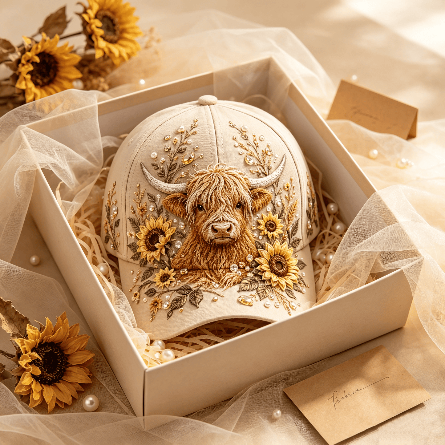🦬3D Embroidered Highland Cow Baseball Cap – Lightweight, Breathable & Unisex