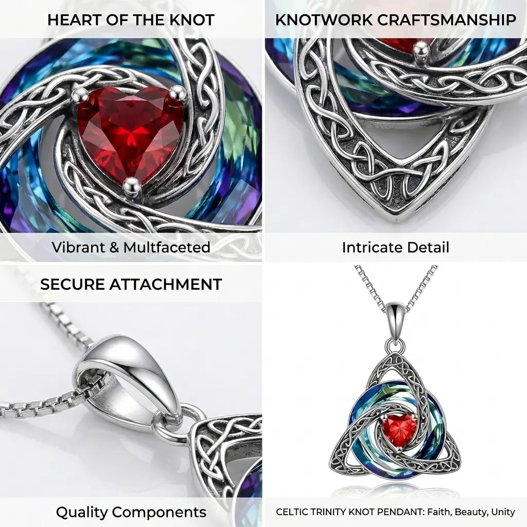 💎 Celtic Trinity Knot Birthstone Necklace – A Timeless Symbol of Love & Connection