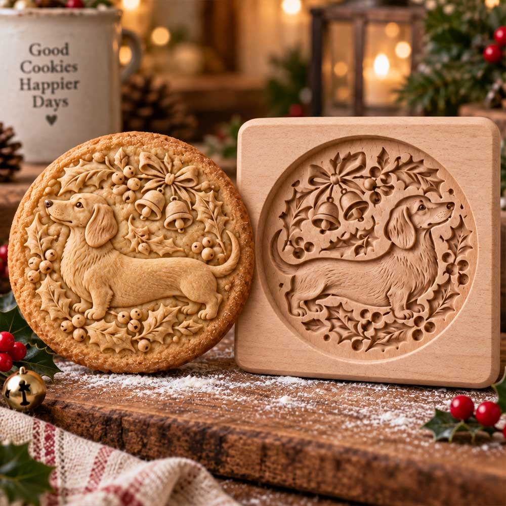 🍪🦊 Woodland Animal Cookie Molds – Embossed Wooden Baking Stamps