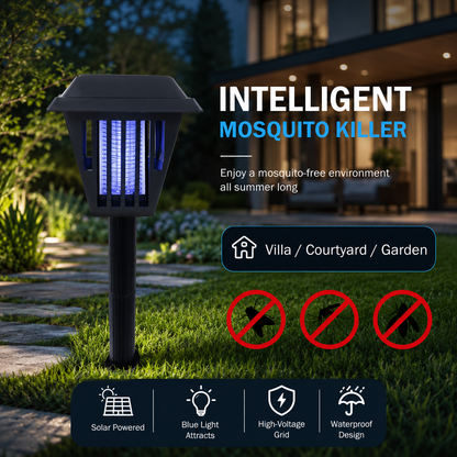 Outdoor Solar LED Mosquito Killer Garden Lamp - Best Stinger for Mosquitoes/Moths/Flies
