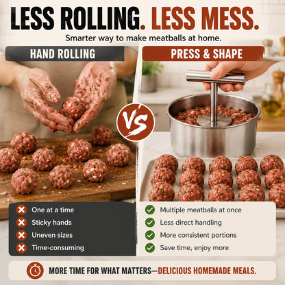 🥩 Stainless Steel Meatball Maker – Make 6 or 12 Perfect Meatballs at Once