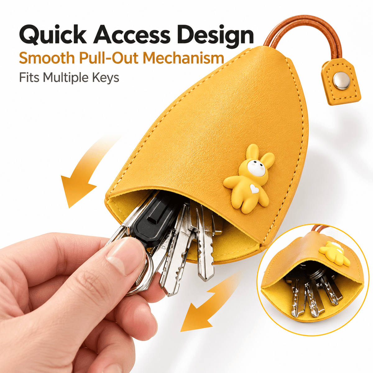 🔥 LAST DAY 49% OFF | 🐾 Cute Pull-Out Key Case | Keys Stay Hidden, Neat & Easy to Grab