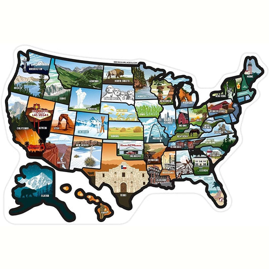 🚐 RV Road Trip State Map – Mark Every Adventure
