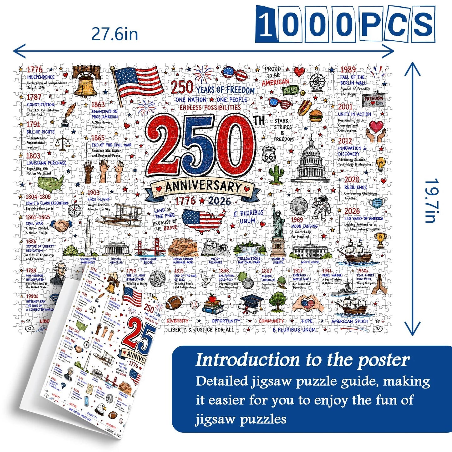 🧩🦅 Patriotic America 1000-Piece Puzzle – A Tribute to Freedom🎁 Buy 2 Free Shipping