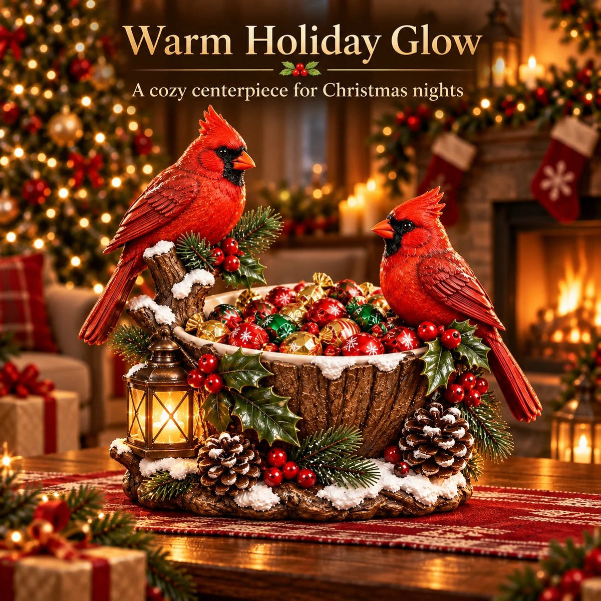 🔥Hot Sale 49% OFF❤️ 🎄 Cardinal Glow Treat Bowl | A Cozy Christmas Candy Centerpiece ❤️
