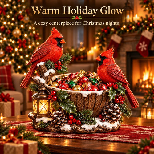 🔥Hot Sale 49% OFF❤️ 🎄 Cardinal Glow Treat Bowl | A Cozy Christmas Candy Centerpiece ❤️
