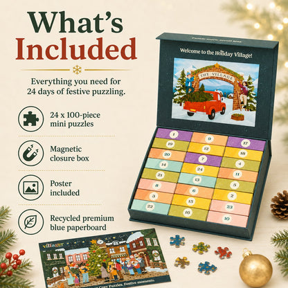 🧩 24 Days of Cozy Christmas Puzzles – 24 Artist-Designed Mini Jigsaws 🎄✨