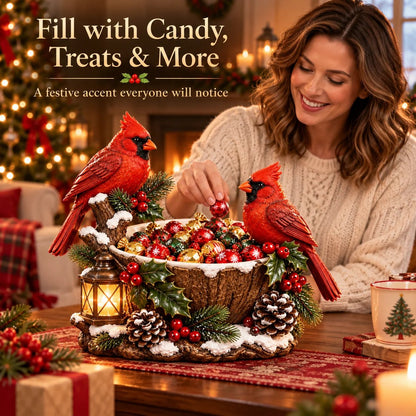 🔥Hot Sale 49% OFF❤️ 🎄 Cardinal Glow Treat Bowl | A Cozy Christmas Candy Centerpiece ❤️