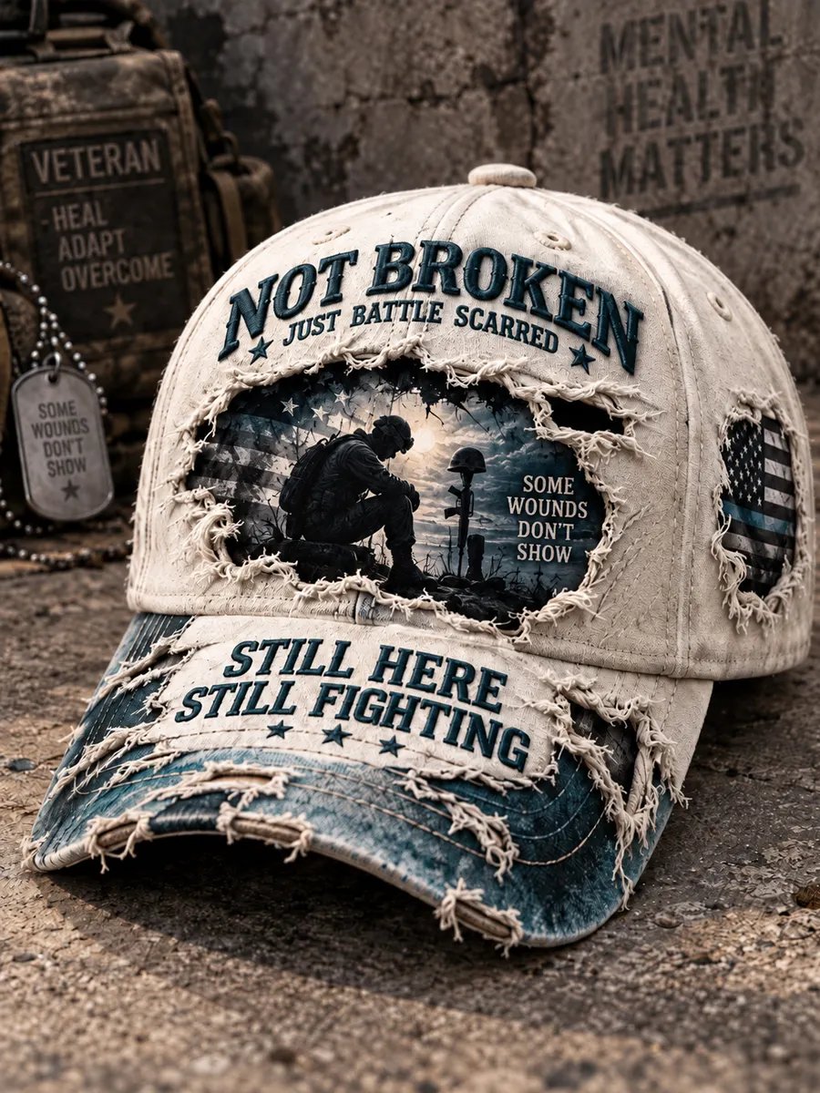 🔥 LAST DAY 50% OFF | 🎖️ Still Here. Still Fighting.™ Veteran PTSD Awareness Cap | 100% Cotton