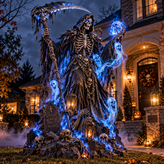 🎁💀The Grim Reaper’s Glowing Garden-A Spooky Halloween Yard Display