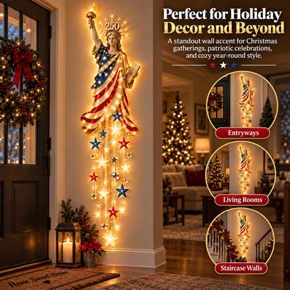 🇺🇸🗽 Liberty 250 Starfall™ | Glowing Patriotic Anniversary Wall Decor ✨