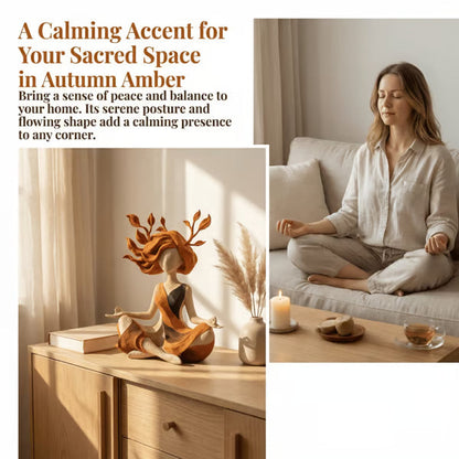 🧘Crescent Moon Serenity Sculpture – Hand-Painted Nature Figurine For Peaceful Spaces