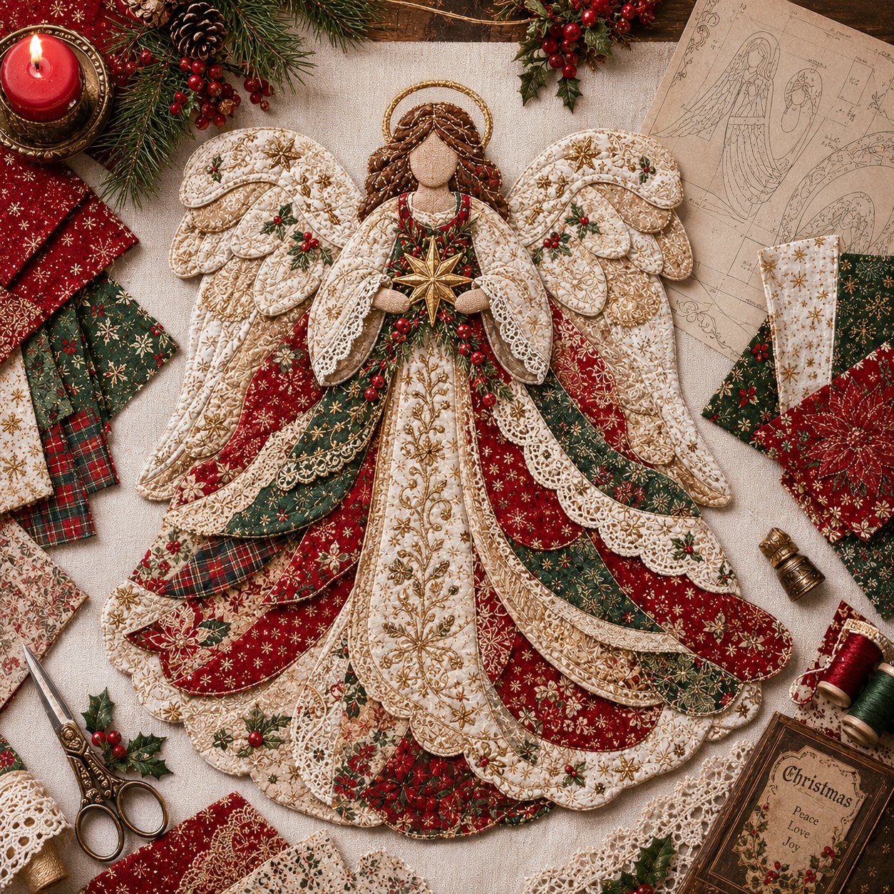 🔥LAST DAY 49% OFF - 🎄🎅Christmas Patchwork Fabric DIY Decor Kit