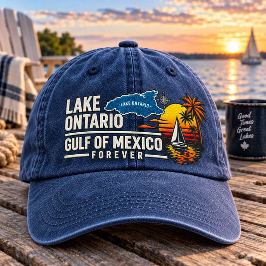 🌊 Shores Forever | Lake Ontario & Gulf Vintage Embroidered Hat