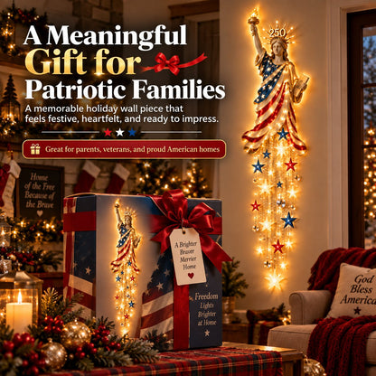 🇺🇸🗽 Liberty 250 Starfall™ | Glowing Patriotic Anniversary Wall Decor ✨
