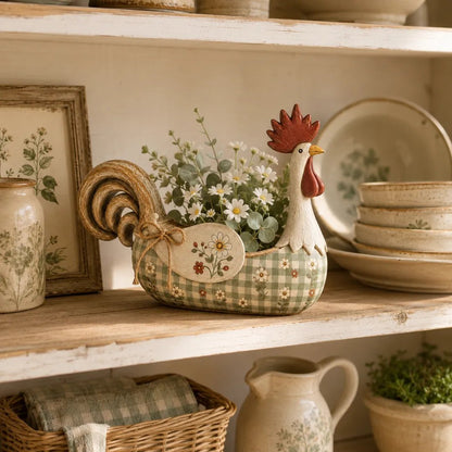 🔥🐓 Vintage Rooster Utensil Holder – Rustic Farmhouse Kitchen Décor & Storage