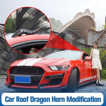 Car Roof Dragon Horn Modification, Universal Auto Roof Decoration, High-Strength All-Weather Waterproof 3D Bull Horns Stickers, for SUV, Sedan, Hatchback - Find Your Car In Parking Lot