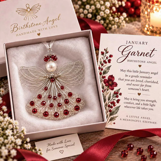 🎁💎 Birthstone Angel Ornament – A Little Angel for Every Month