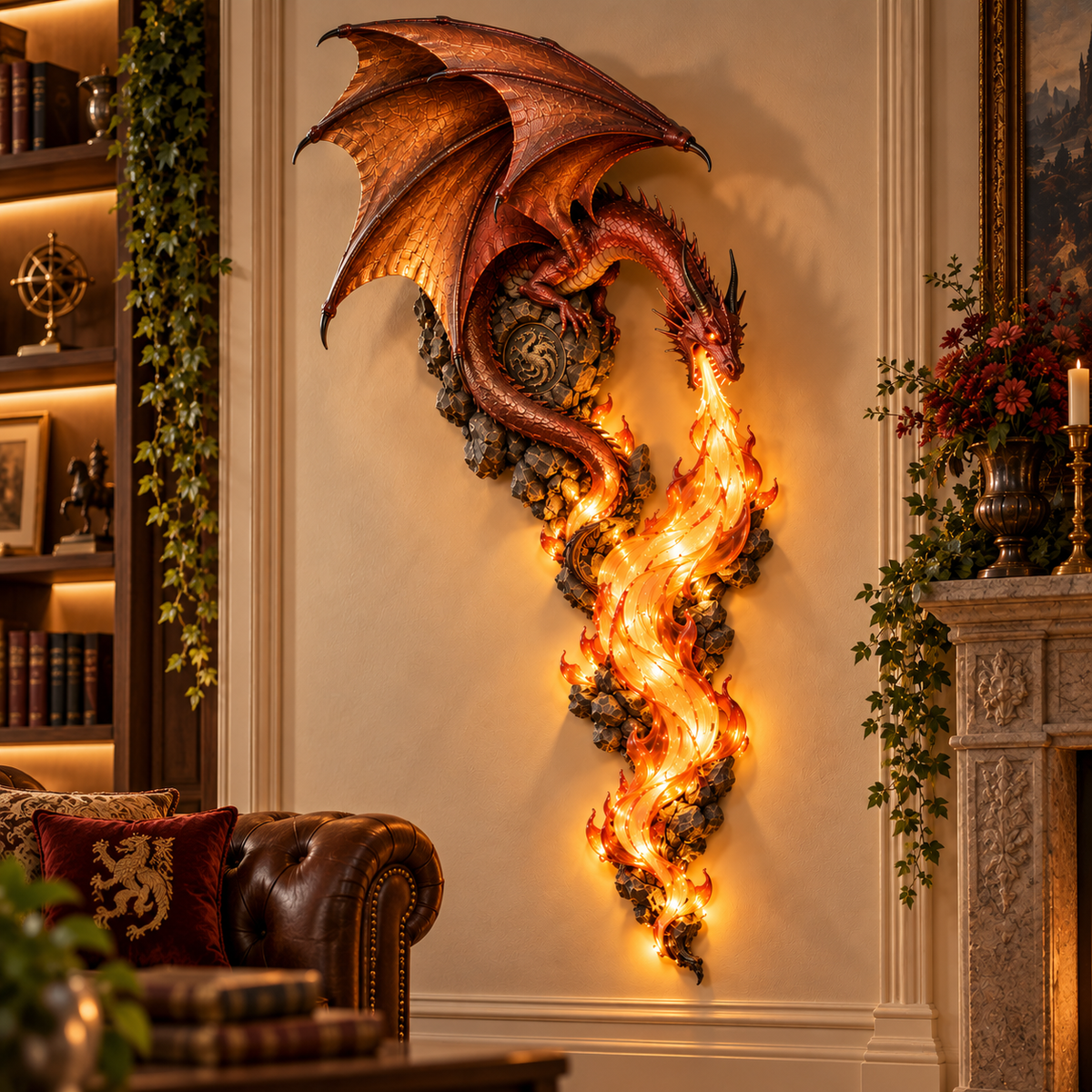 🔥 Last Day 49% OFF | 🐉 Wyrmflame Sentinel™ – Dragon Wall Sconce