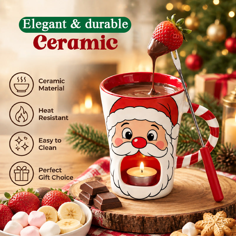 🎅 Melt a Little Christmas Magic | Santa Chocolate Fondue Mug 🍫