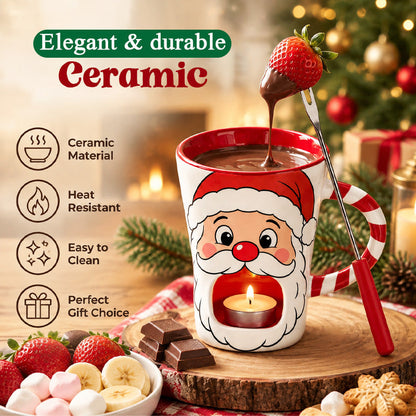 🎅 Melt a Little Christmas Magic | Santa Chocolate Fondue Mug 🍫
