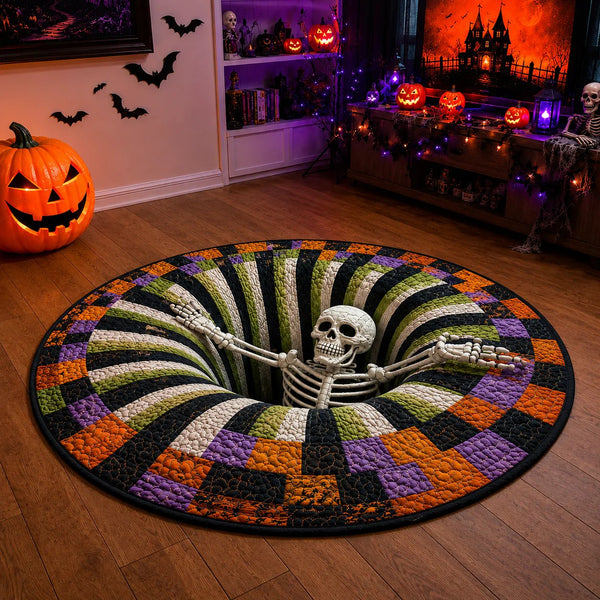🕸️ Every Step Leads Somewhere Spooky –Haunted Stairway 3D Illusion Round Area Rug👻