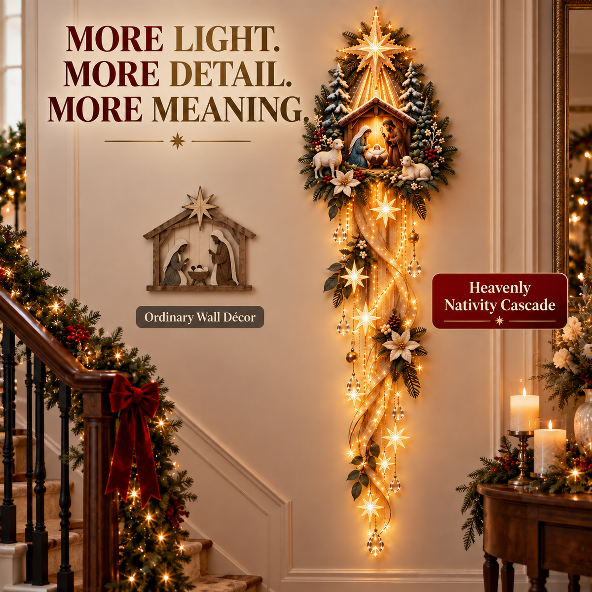 🎄 The Star Above Bethlehem | Glowing Nativity Wall Décor