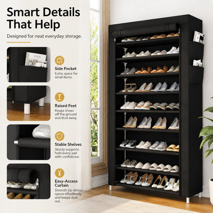 👟 Home Organization Sale 50% OFF —👟✨ SpaceSmart Shoe Cabinet – Dust Covered Vertical Storage Organizer