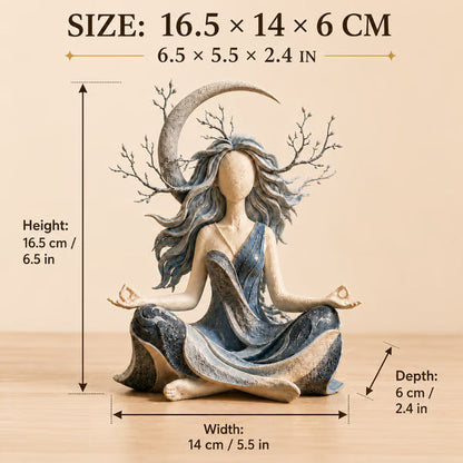 🧘Crescent Moon Serenity Sculpture – Hand-Painted Nature Figurine For Peaceful Spaces