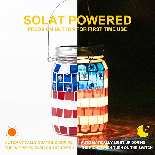 Independence Day national flag solar mosaic lantern💡