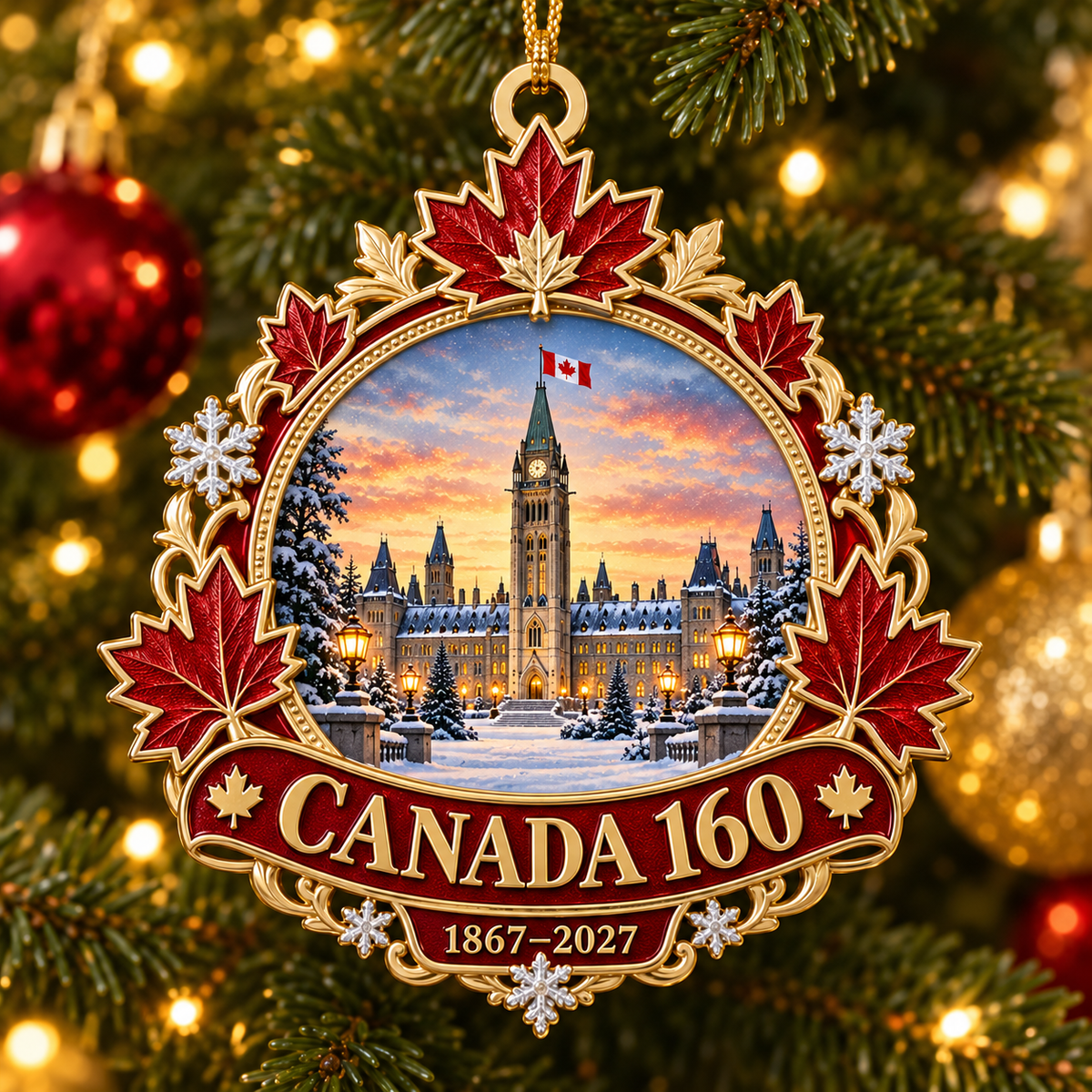 🍁 Canada 160th Anniversary Ornament | 1867–2027 Christmas Keepsake
