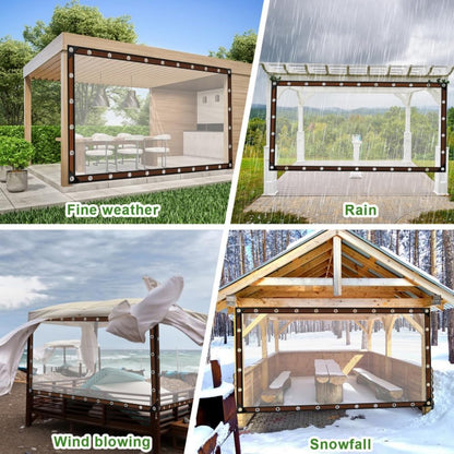 💧 Clear Waterproof PE Tarp – Transparent Heavy-Duty Outdoor Cover with Metal Grommets