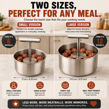 🥩 Stainless Steel Meatball Maker – Make 6 or 12 Perfect Meatballs at Once