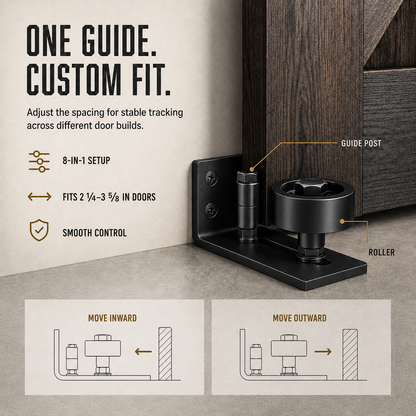 🔧 Adjustable Heavy-Duty Barn Door Floor Guide – Wall Mount Sliding Door Bottom Roller