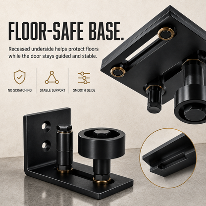 🔧 Adjustable Heavy-Duty Barn Door Floor Guide – Wall Mount Sliding Door Bottom Roller