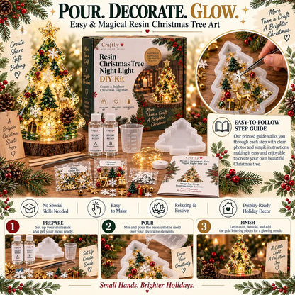 🎄 Resin Christmas Glow Kit™ | DIY Tree Night Light ✨