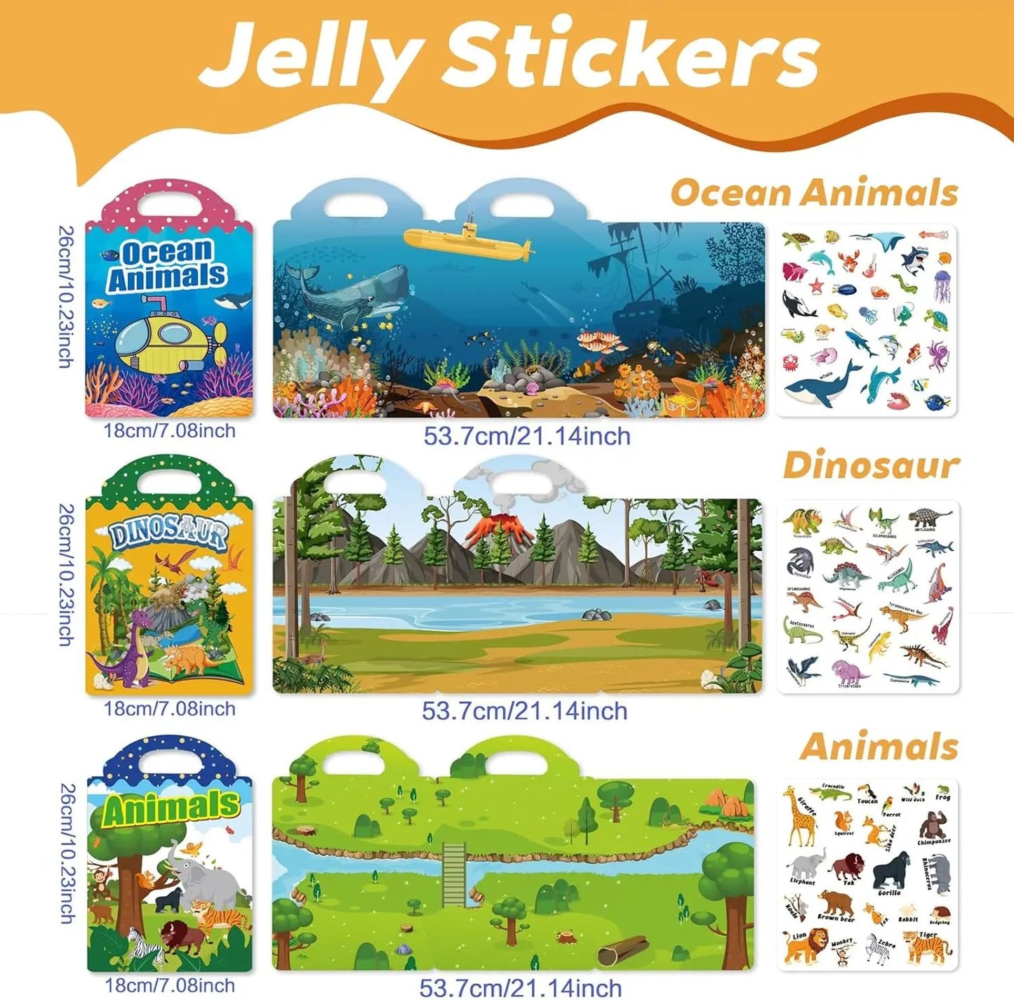 🧠📚 Reusable Silicone Sticker Activity Book for Toddlers 2–5🦖🎨