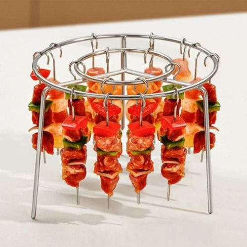 🔥🍢Air Fryer Skewer Rack With 24 Sticks Vertical No-Flip Kabob Rack