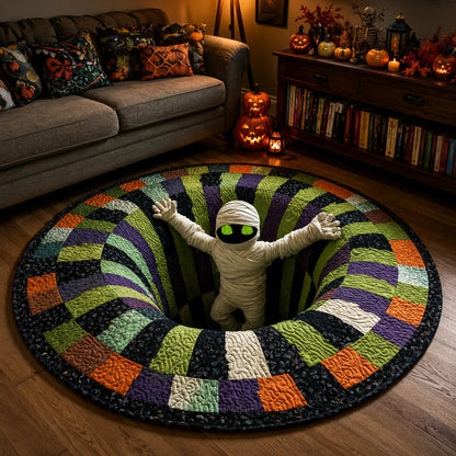 🕸️ Every Step Leads Somewhere Spooky –Haunted Stairway 3D Illusion Round Area Rug👻