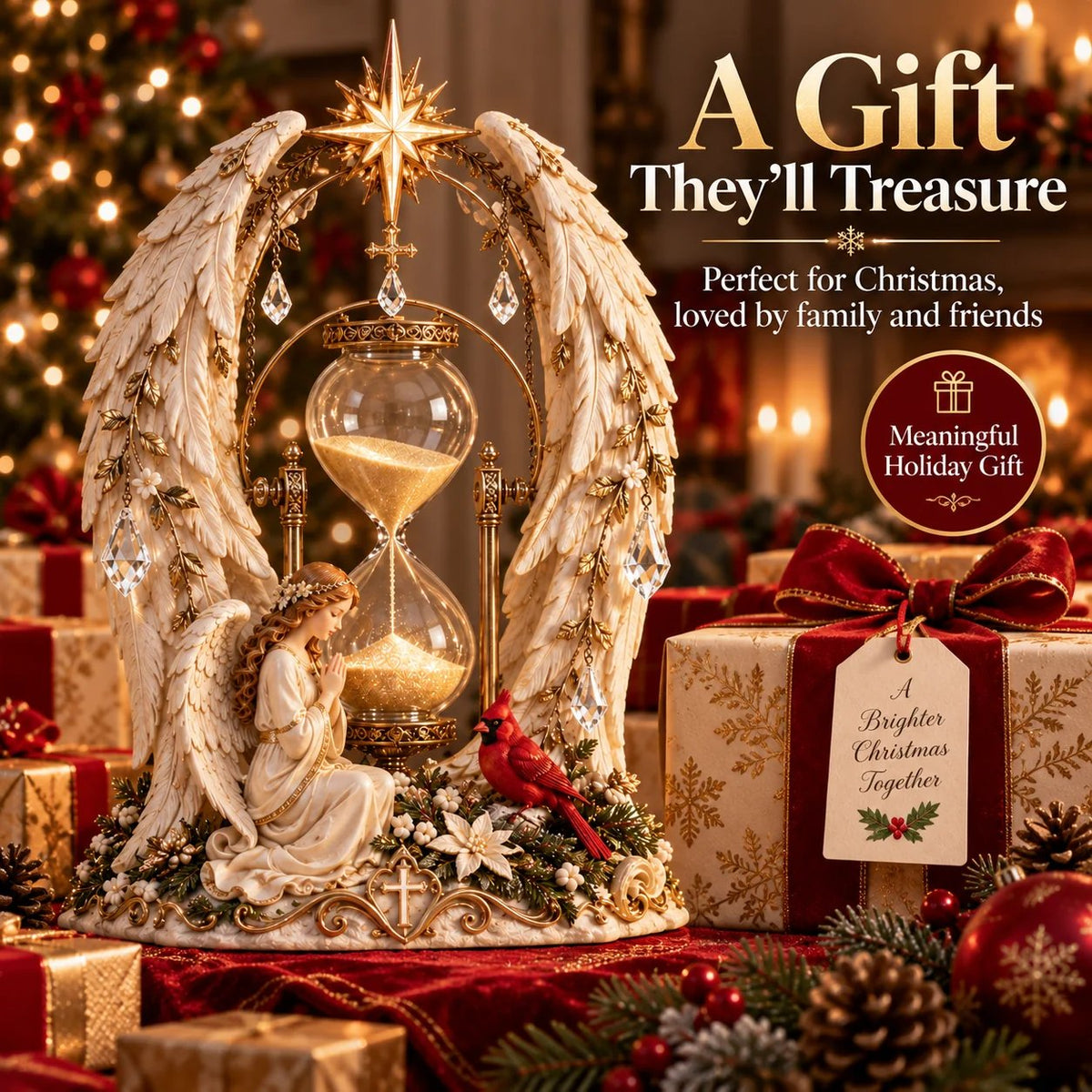 ✨ Christmas Through an Angel’s Eyes | Illuminated Hourglass Centerpiece