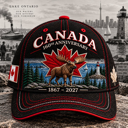 🍁 Canada 160th Anniversary Cap 1867–2027 – Proudly Embroidered in 100% Cotton 🇨🇦🧢