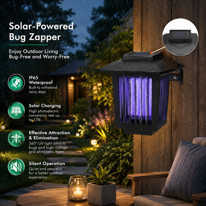 Outdoor Solar LED Mosquito Killer Garden Lamp - Best Stinger for Mosquitoes/Moths/Flies