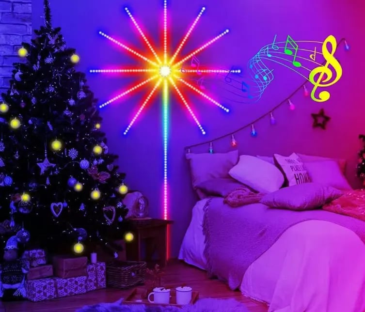 🎆 Smart RGB Firework LED Lights – App & Remote Controlled Music Sync Decorative Fairy Lights